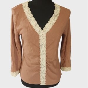Y2K Together sz M Lace and Brown top